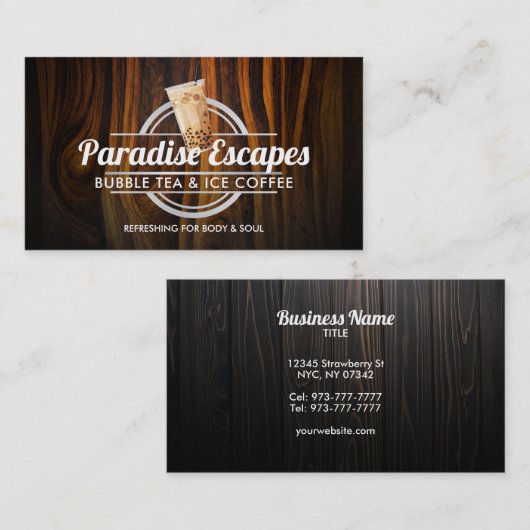 Anpassbare Werbekarten für das Logo "Bubble Tee" Visitenkarte (Vorne/Hinten)