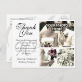 Anpassbare White Wedding Danke Karte 3 Fotos (Vorne/Hinten)