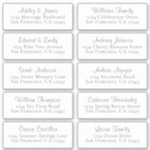 Anpassbare White Wedding Guest Address Labels (Vorderseite)