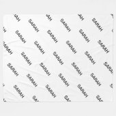 Anpassbare Wiederholungstexte modern weiß und schw Fleecedecke (Vorderseite (Horizontal))