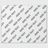 Anpassbare Wiederholungstexte modern weiß und schw Geschenkpapier (Flach)