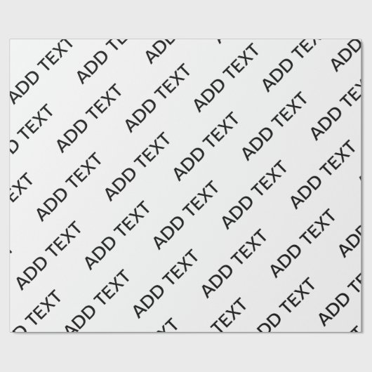 Anpassbare Wiederholungstexte modern weiß und schw Geschenkpapier (Flach)