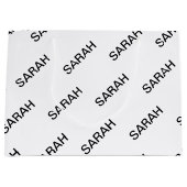 Anpassbare Wiederholungstexte modern weiß und schw Große Geschenktüte (Vorderseite)