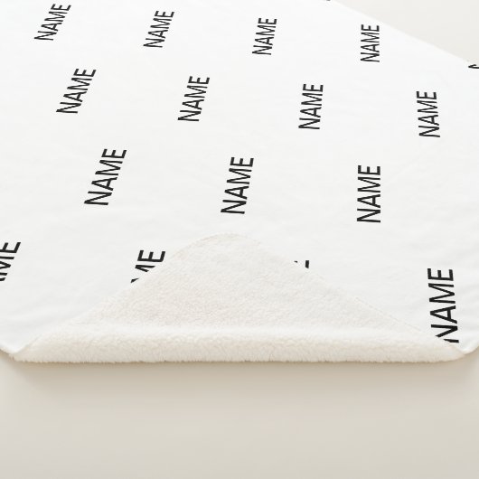 Anpassbare Wiederholungstexte modern weiß und schw Sherpadecke (3/4)