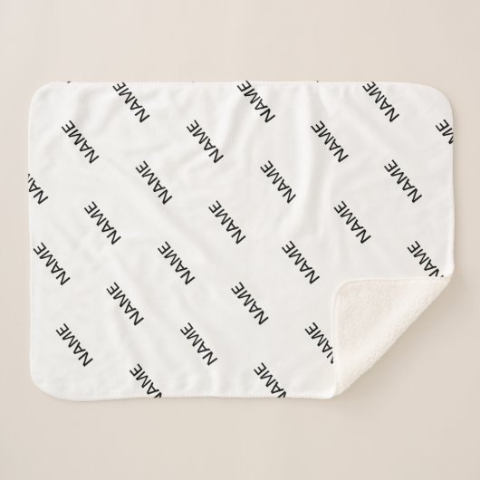 Anpassbare Wiederholungstexte modern weiß und schw Sherpadecke (Vorderseite (Horizontal))