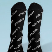 Anpassbare Wiederholungstexte modern weiß und schw Socken