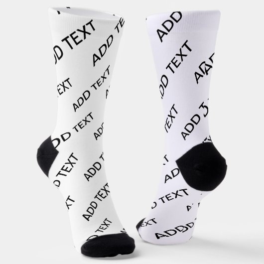 Anpassbare Wiederholungstexte modern weiß und schw Socken (Gewinkelt)