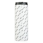 Anpassbare Wiederholungstexte modern weiß und schw Thermosbecher (Rückseite)