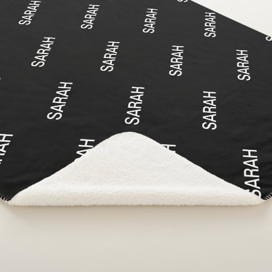 Anpassbare Wiederholungstexte Moderner Schwarz/Wei Sherpadecke (3/4)