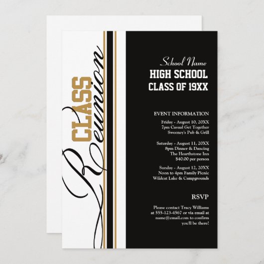 Anpassbare Wiedersehen-Einladungen für Klassen Einladung (Vorne/Hinten)