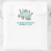 Anpassbare Wiedersehen-Liebe für die Stammfamilien Quadratischer Aufkleber (Tasche)