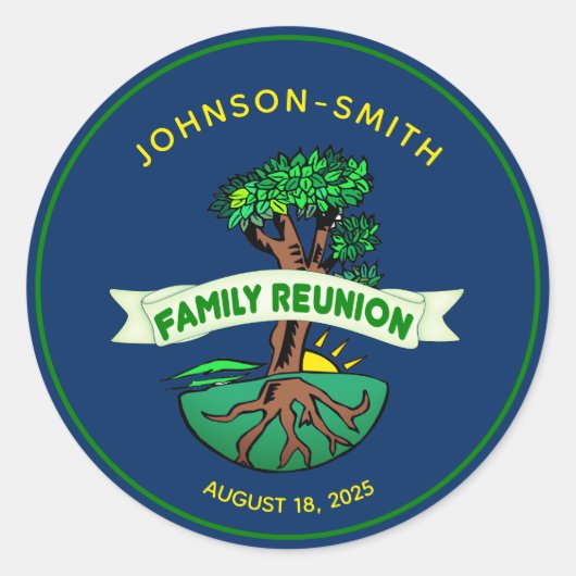 Anpassbare Wiedersehen-Sticker für Navy-Family-Bäu Runder Aufkleber (Vorderseite)