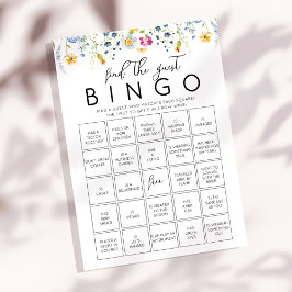 Anpassbare Wildblumen Bingo Game Card Einladung