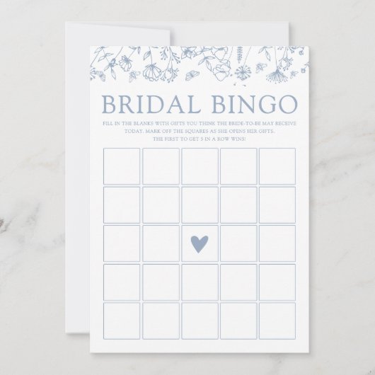 Anpassbare Wildblumen Bingo Game Card Einladung (Vorderseite)