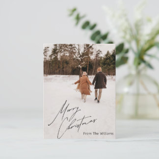 Anpassbare Winter-Foto-Weihnachts-Postkarte Feiertagspostkarte