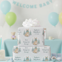 Anpassbare Winter-Wald-Hasen-Baby-Shower