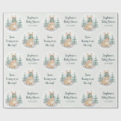 Anpassbare Winter-Wald-Hasen-Baby-Shower Geschenkpapier (Flach)