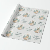 Anpassbare Winter-Wald-Hasen-Baby-Shower Geschenkpapier (Ungerollt)