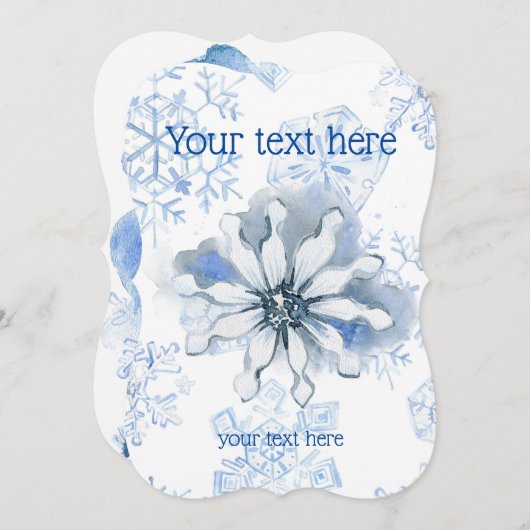 Anpassbare Winterblau Einladung (Vorne/Hinten)