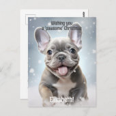 Anpassbare Winterpaws der Freude Postkarte (Vorne/Hinten)