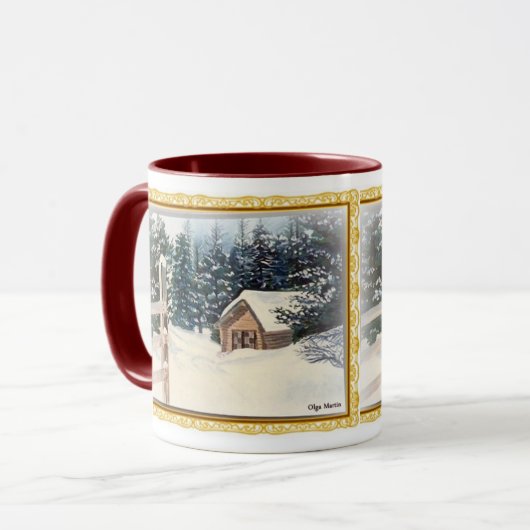 Anpassbare Winterszenen Tasse (Vorderseite Links)