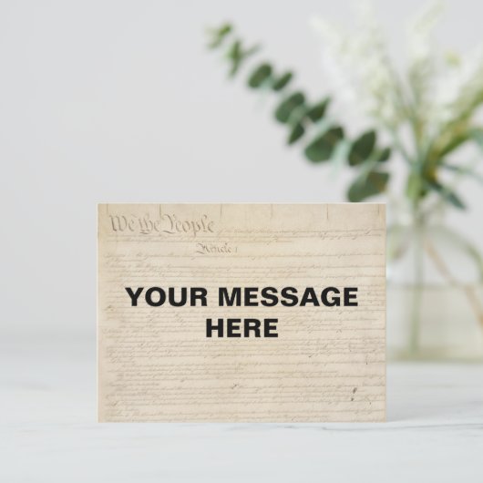 Anpassbare Wir, die Volksverfassung Hintergrund Postkarte (Stehend Vorderseite)