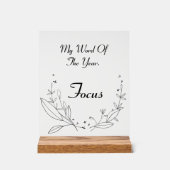 Anpassbare Wortart des Jahres Akryllische Untersch Acrylschild (Vorderseite)