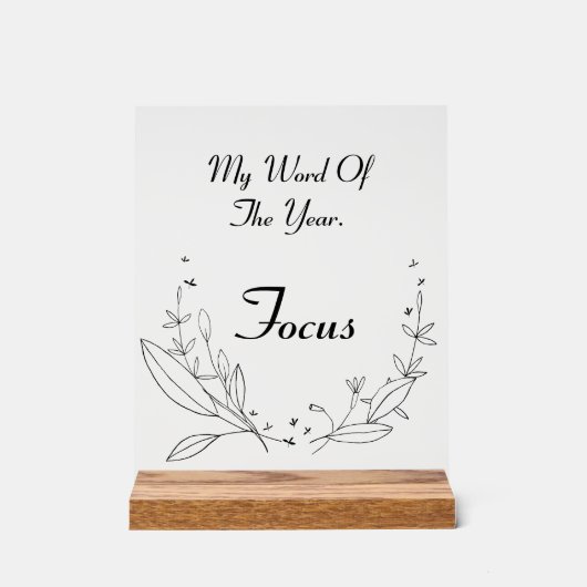 Anpassbare Wortart des Jahres Akryllische Untersch Acrylschild (Vorderseite)