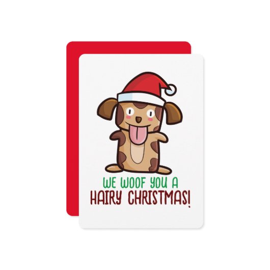 Anpassbare Wünsche hairy Christmas Einladung (Vorderseite/Rückseite Beispiel)