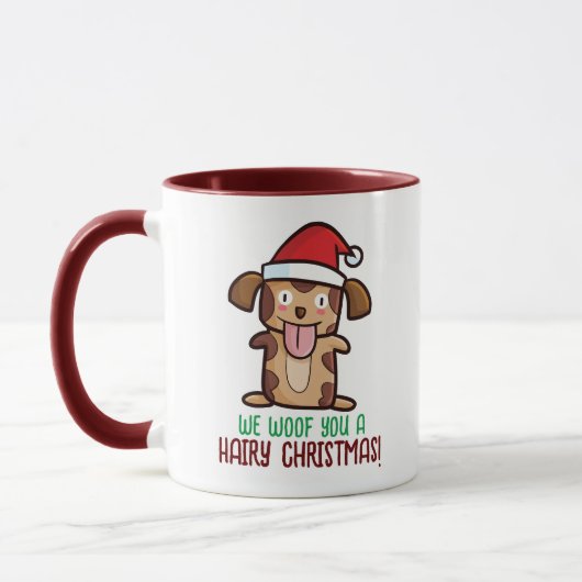 Anpassbare Wünsche hairy Christmas Tasse (Links)