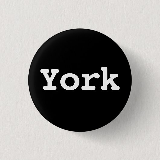 Anpassbare York-Typografie Button (Vorderseite)