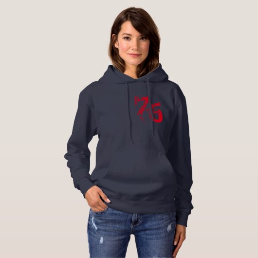 anpassbare Zahl 76 Herren Frauenmode Hoodie (Vorne ganz)