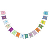 Anpassbare Zahlen 1-16 auf farbigen Flaggen (Alle)