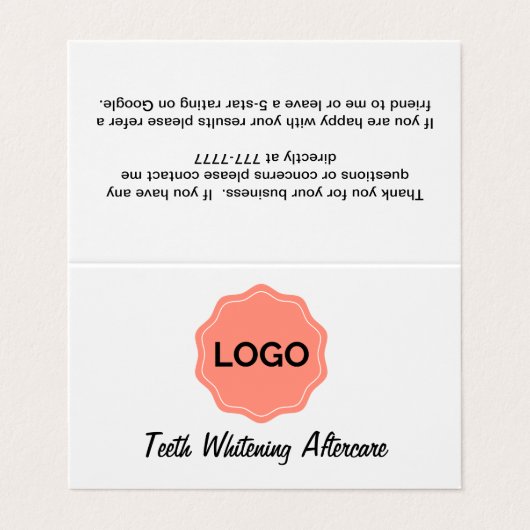 Anpassbare Zähne-Pfingstpflege Visitenkarten (Außenseite Aufgefaltet)