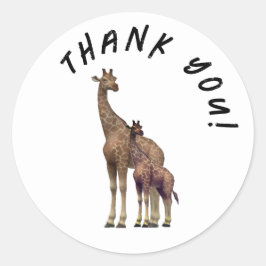 Anpassbare Zebra Vielen Dank Runder Aufkleber