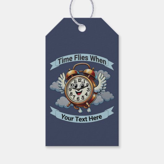 Anpassbare "Zeitfliegen, wenn" Uhr Geschenkanhänger (Vorderseite)
