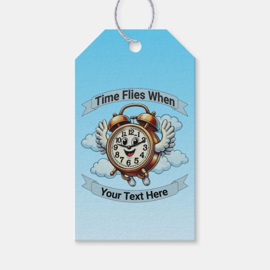 Anpassbare "Zeitfliegen, wenn" Uhr Geschenkanhänger (Vorderseite)