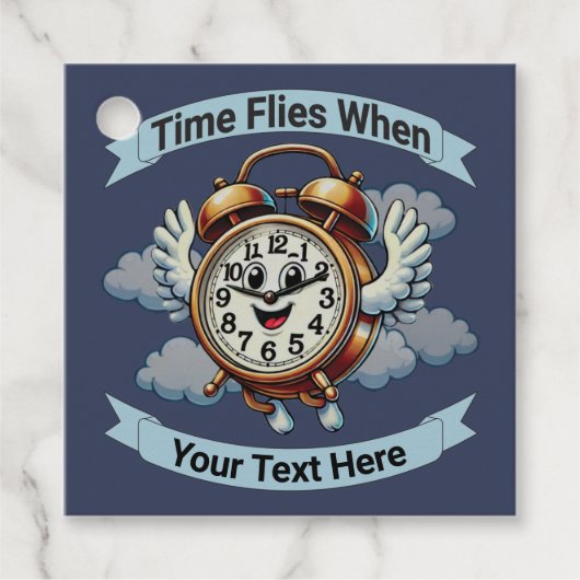 Anpassbare "Zeitfliegen, wenn" Uhr Geschenkanhänger (Vorderseite)