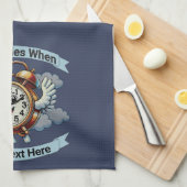 Anpassbare "Zeitfliegen, wenn" Uhr Geschirrtuch (Viertel Falte)