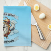 Anpassbare "Zeitfliegen, wenn" Uhr Geschirrtuch (Viertel Falte)