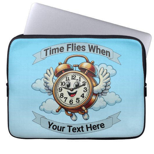 Anpassbare "Zeitfliegen, wenn" Uhr Laptopschutzhülle (Vorderseite)