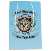 Anpassbare "Zeitfliegen, wenn" Uhr Mittlere Geschenktüte (Vorderseite)