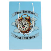 Anpassbare "Zeitfliegen, wenn" Uhr Mittlere Geschenktüte (Rückseite)
