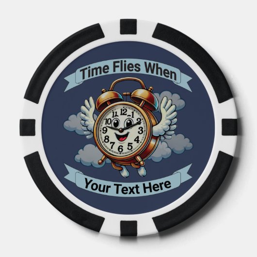 Anpassbare "Zeitfliegen, wenn" Uhr Pokerchips (Vorderseite)