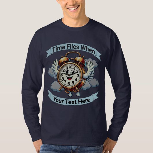 Anpassbare "Zeitfliegen, wenn" Uhr T-Shirt (Vorderseite)