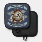 Anpassbare "Zeitfliegen, wenn" Uhr Topflappen (Vorderseite/Rückseite)