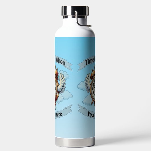 Anpassbare "Zeitfliegen, wenn" Uhr Trinkflasche (links)
