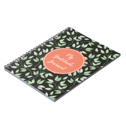 Anpassbare Zeitschrift mit grünen Blätter Notizblock (Linke Seite)