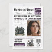 Anpassbare Zeitung Gothic Geburtstagsfeier Einladung (Vorderseite)