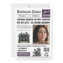 Anpassbare Zeitung Gothic Geburtstagsfeier